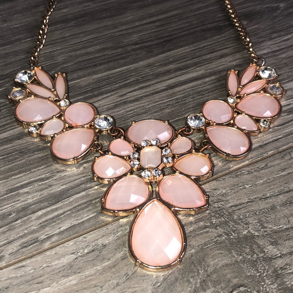 Pink Matte Gem Statement Necklace